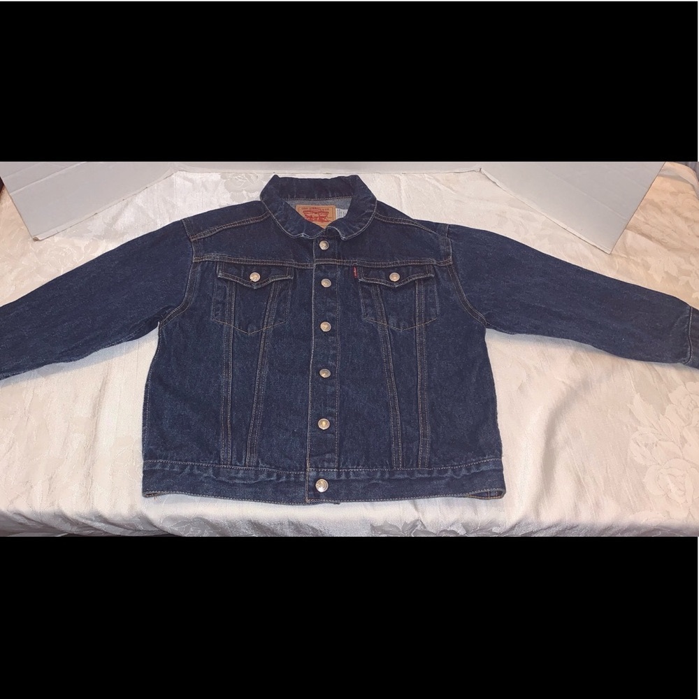 Levi's® Trucker Jacket Denim Jean Jacket Boys 7X true classic Dark Wash